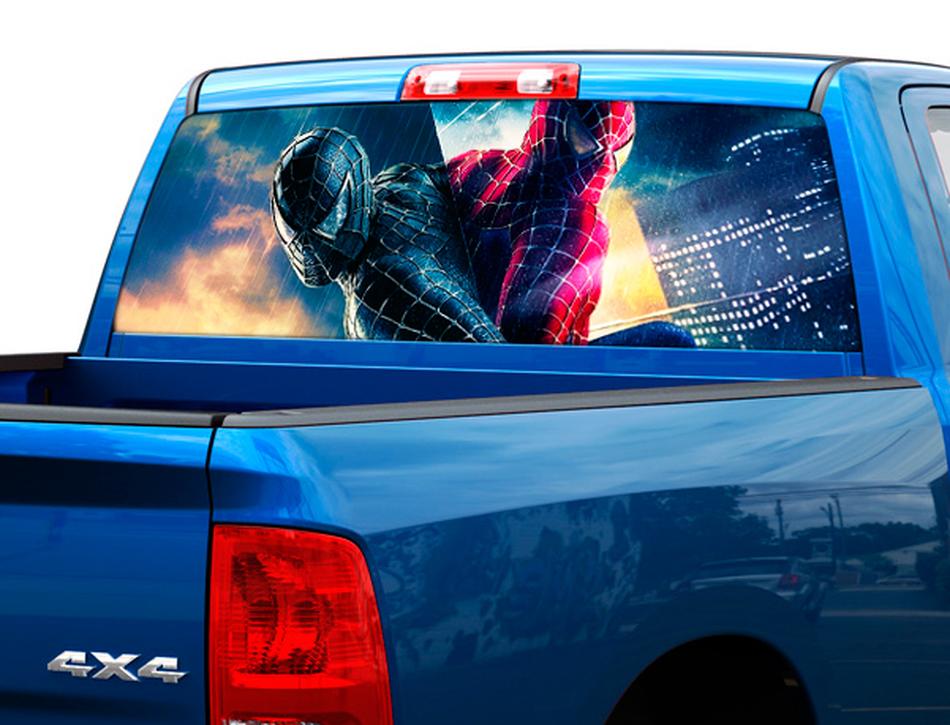 Spiderman 3 vs black movies Rear Window Decal Sticker Pick-up Truck SUV Car 2