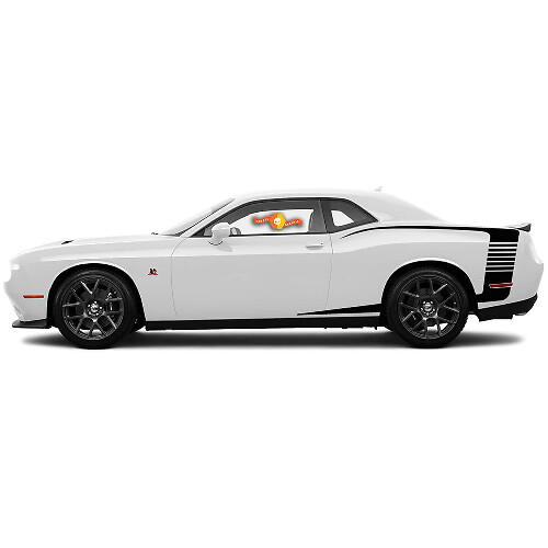 Reverse C Rear Quarter Side Stripe Decal Kit for Dodge Challenger 2015-2018