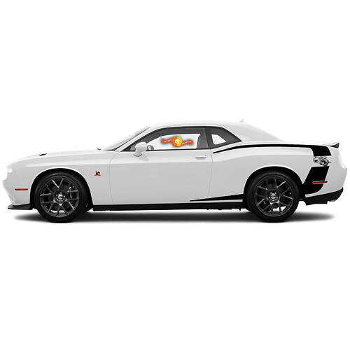 For 2015-2018 Dodge Challenger Reverse C Stripe Rear Super Bee Side Stripes Stickers Decals
