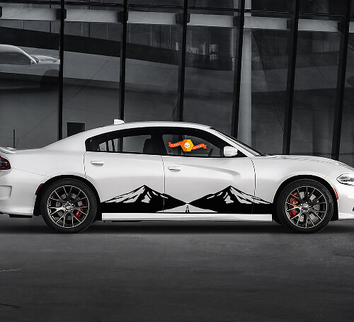 2 Side Dodge Charger Mountain Road Side Vinyl Decals Graphics Sticker
