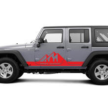 Custom Text Mountain Rocker Panel Side Vinyl Decals Graphics Sticker for Jeep Wrangler CJ TJ JK JKU JL JLU 3