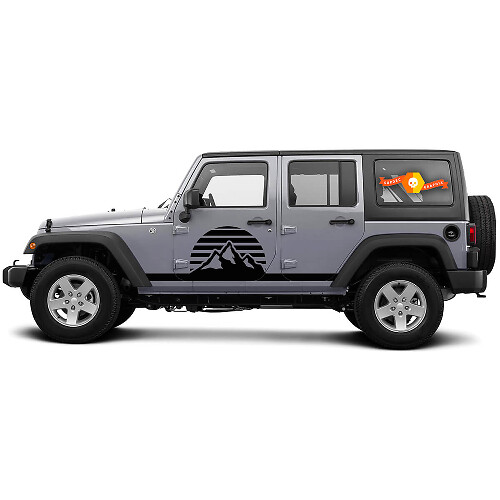 Mountain Sunrise Side Door Vinyl Decal Kit for Jeep Wrangler