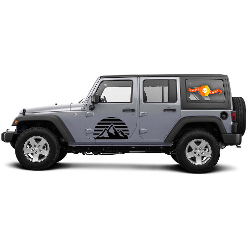 Mountain Sunrise Door Side Vinyl Decals for Jeep Wrangler 