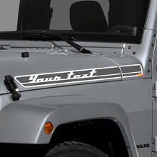Custom Text Hood Side Stripes Vinyl Decal Kit for Jeep Wrangler_3