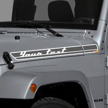 Custom Text Hood Side Stripes Vinyl Decal Kit for Jeep Wrangler_3