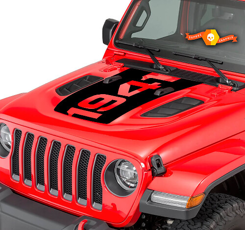 1941 Wide Stripe Hood Vinyl Decal Sticker for Jeep Wrangler