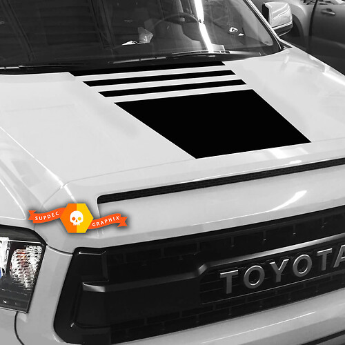 Blackout Striped Style Hood Vinyl Decal Sticker for Toyota Tundra 2007-2013