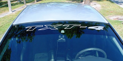 Custom Text Outline Windshield Banner Vinyl Decal for Dodge Challenger