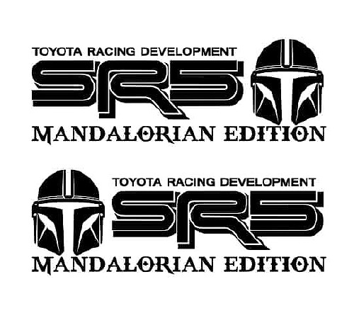 Pair SR5 Mandalorian Edition Off Road Racing Vinyl Sticker Decal for Toyota Tacoma Tundra
