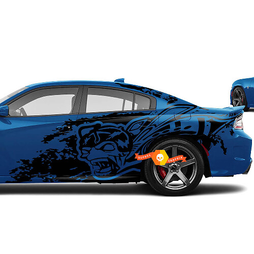 Dodge Challenger Charger Zombie Head Super Bee style Splash Grunge Stripes Kit Hell Cat Vinyl Sticker Decal Graphic
 1