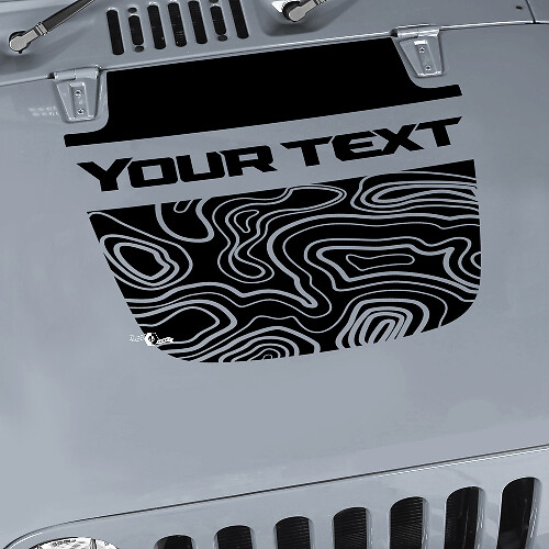 Jeep Wrangler Graphics kit Vinyl Wrap Sticker Decal Blackout Contour Map Hood split style Sticker Decal
