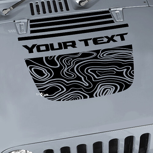 Jeep Wrangler Graphics kit Vinyl Wrap Sticker Decal Blackout Contour Map Hood Split Strobe style Sticker Decal
