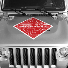 Blackout Contour Map Bonnet Square Style Graphics Vinyl Wrap Sticker Decal 2 Colours for Jeep Wrangler 2