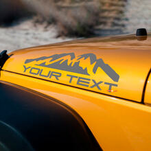 Custom Lettering Mountains Hood Vinyl Decal Set for Jeep Wrangler_3