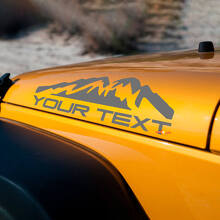 Custom Lettering Mountains Hood Vinyl Decal Set for Jeep Wrangler_3