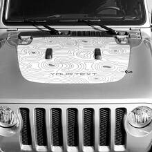 Autocollant Vinyle Décalque Carte Topographique Noir pour Capot Personnalisé pour Jeep Wrangler 2