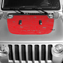 Autocollant Vinyle Décalque Carte Topographique Noir pour Capot Personnalisé pour Jeep Wrangler 3