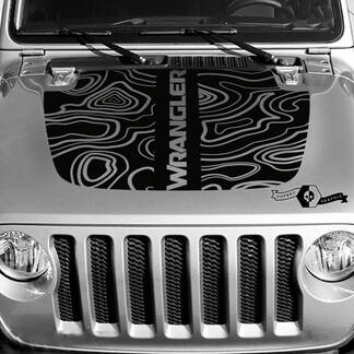 New Jeep Hood Vinyl Blackout Topographic Map Decal Sticker Text Wrangler
