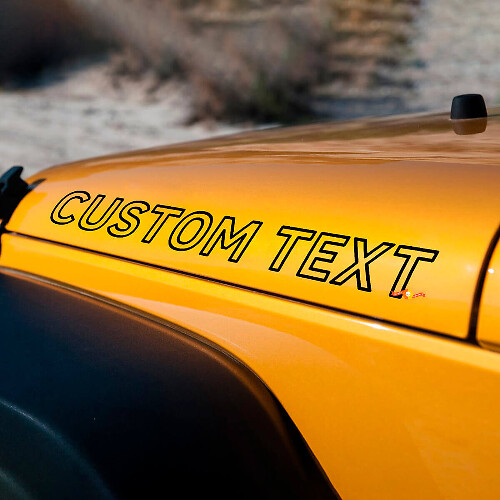 Custom Outline Hood Lettering Vinyl Decal Kit for Jeep Wrangler 