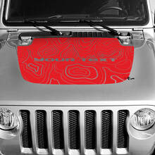 Blackout Topographic Contour Map Bonnet Vinyl Decal Sticker Custom Text for Jeep Gladiator 3
