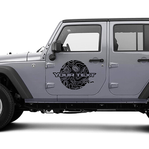 2 Jeep Wrangler Graphics kit Vinyl Wrap Sticker Decal Contour Map Door Сircle Sticker Decal
