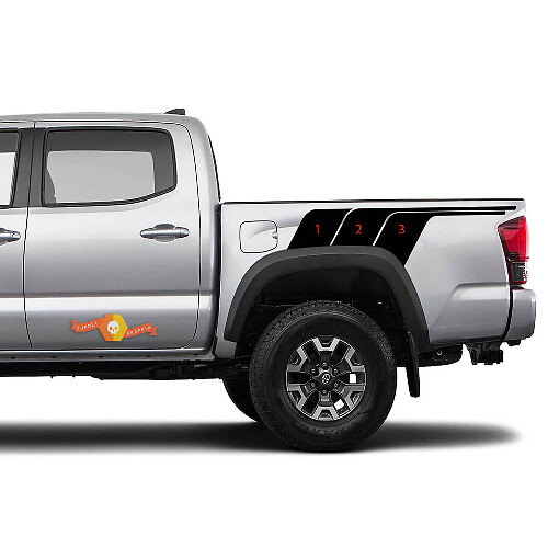 Vintage TRD Style Rear Side Stripes Vinyl Decal Kit for Toyota Tacoma
