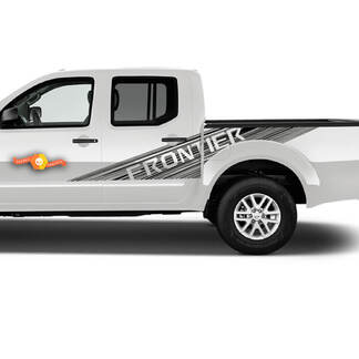 2X Nissan Frontier Doors Bed Grunge Truck Car Vinyl Both Side Stickers Decals Graphics
