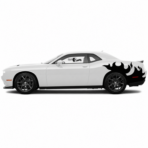 Flame Sweep Pair Side Rear Fender Vinyl Decal Sticker for Dodge Challenger