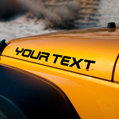 Custom Hood Lettering Vinyl Decal Set for Jeep Wrangler 