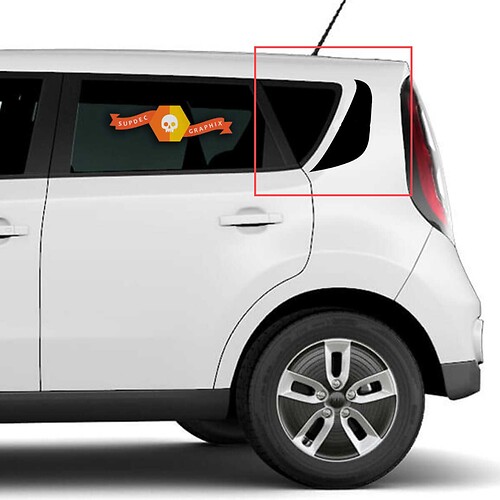 Side Rear Pillar graphics decal sticker fit to Kia Soul
