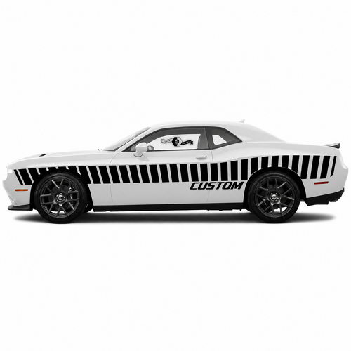 CUSTOM Sloped Racing Stripes Door Vinyl Decal Sticker for Dodge Challenger Hellcat