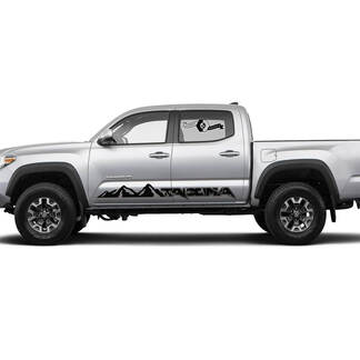 Pair Stripes for Tacoma Side Rocker Mountains Raptor Style Panel Vinyl Stickers Decal fit to Toyota Tacoma
