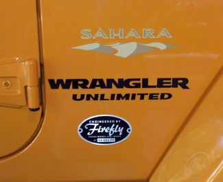 2 Sahara Jeep Wrangler Unlimited CJ TJ YJ JK XJ Vinyl Sticker Decal