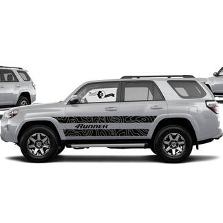 New Toyota 4Runner TRD graphics decal sticker 4Runner Outline Map Side Door Vinyl Decals Stickers
