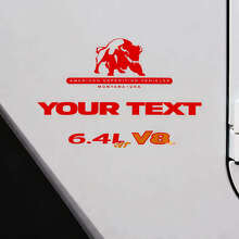 6.4L V8 Bull with Custom Text Vinyl Decal Kit for Jeep Wrangler_2