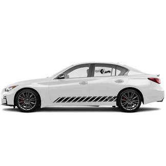 Pair Decal Sticker Side door oblique stripes and lines Stripe for INFINITI Q50 Q60
