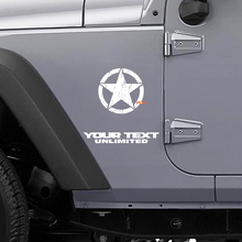 Distressed Star Side Vinyl Decal for Jeep Wrangler YK JK XJ_3
