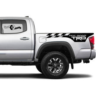 TRD 4x4 Off-Road Checkered Flag BedSide Side Vinyl Stickers Decal fit to Toyota Tacoma Tundra all years #11
