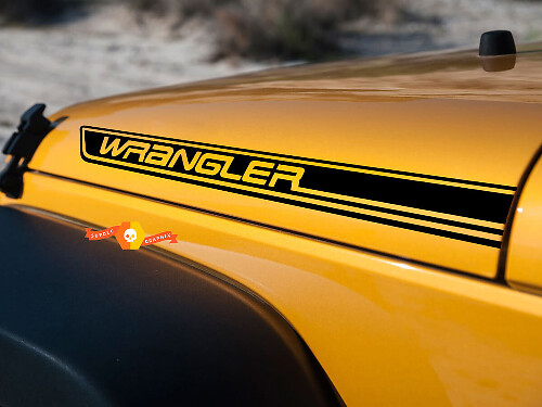 Wrangler Lettering Hood Vinyl Decal Set for Jeep Wrangler