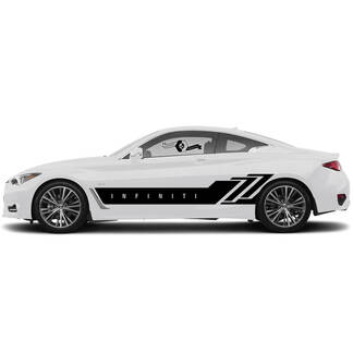 Pair New Decal Sticker Side top part large wide gills door Stripe for INFINITI Q50 Q60

