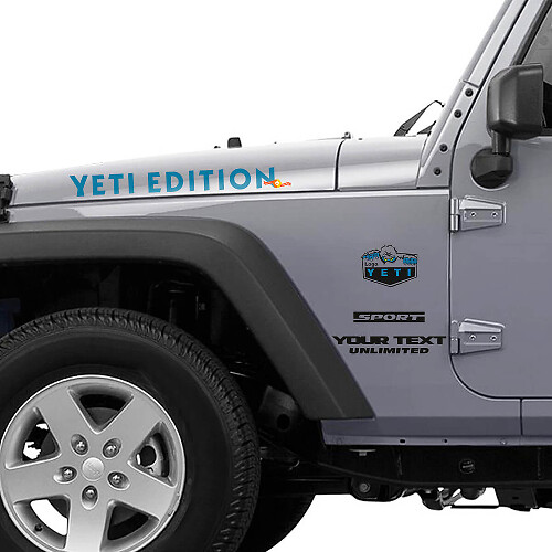 Yeti Edition Hood and Side Vinyl Decal Kit for Jeep Wrangler