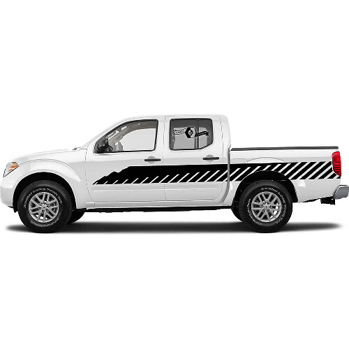 Wide Checkered Strip Side Vinyl Decal Kit For Nissan Titan