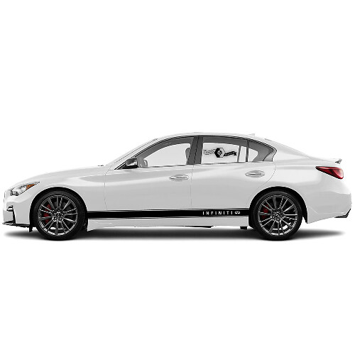 2 New Decal Rocker Panel Sticker Solid Modern Slim Stripe for INFINITI Q50 Q60
