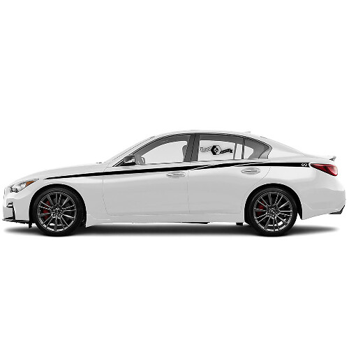  Branded Stripes Side Vinyl Decal Kit for Infiniti Q50 Q60
