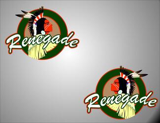 2 RENEGADE left / right logo Jeep Wrangler Vinyl Sticker Decals