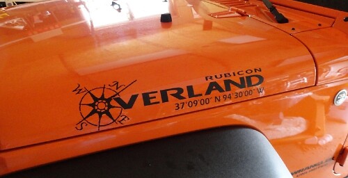 2 Jeep Overland Rubicon Mountain Hood Sticker Decal
