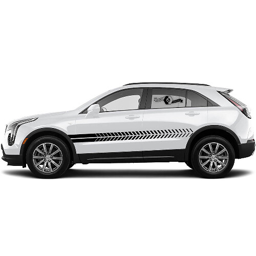 2 Nganyiny Door Sloping Lines Sticker Lines Stripe for Cadillac XT4
