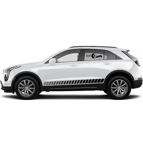 2 Nya Decal Rocker Panel Sticker Lines Split Lines Classic Stripe för Cadillac XT4
