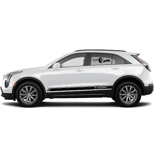 2 Nya Dekaler Rocker Panel Klistermärken Trippel Trim Tunna Linjer Klassisk Rand för Cadillac XT4
