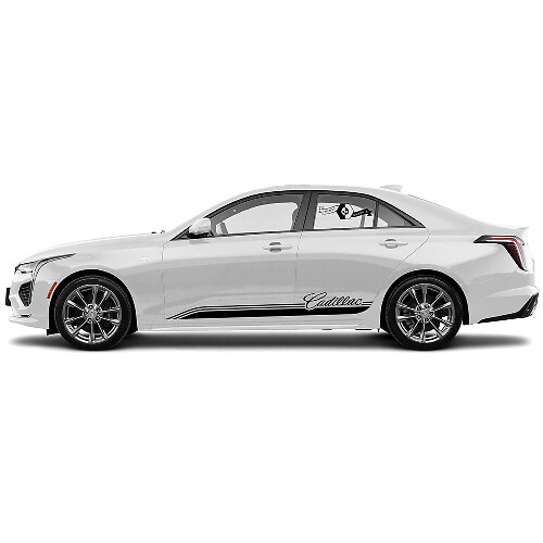2 Nya Decal Klistermärke Stiliga Rocker Panel Accent Två Trim Lines vinyl Decal för Cadillac CT4
